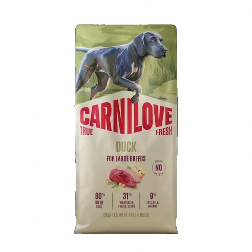 Carnilove True Fresh Duck суха храна за големи кучета с прясна патица. Разфасовка 12 кг.